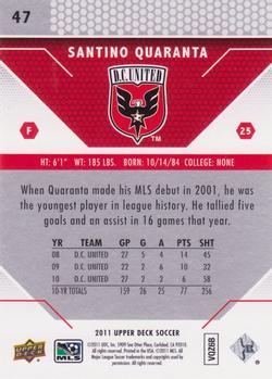 2011 Upper Deck MLS #47 Santino Quaranta Back