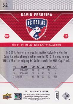 2011 Upper Deck MLS #52 David Ferreira Back