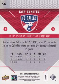 2011 Upper Deck MLS #56 Jair Benitez Back