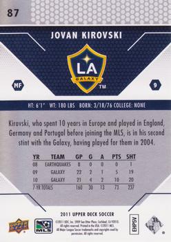 2011 Upper Deck MLS #87 Jovan Kirovski Back