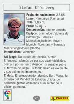 1996 Panini Estrellas Europeas #76 Effenberg Back