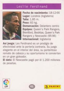 1996 Panini Estrellas Europeas #61 Ferdinand Back