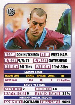 1995-96 LCD Publishing Premier Strikers #103 Don Hutchison Back