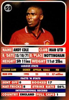 1995-96 LCD Publishing Premier Strikers #59 Andy Cole Back