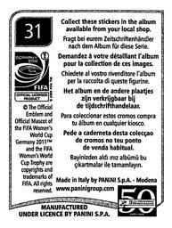 2011 Panini FIFA Women's World Cup Stickers #31 Annike Krahn Back