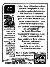 2011 Panini FIFA Women's World Cup Stickers #40 Inka Grings Back