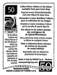 2011 Panini FIFA Women's World Cup Stickers #50 Candace Chapman Back