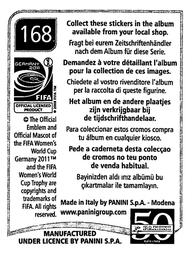 2011 Panini FIFA Women's World Cup Stickers #168 Faye White Back