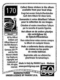 2011 Panini FIFA Women's World Cup Stickers #170 Laura Bassett Back