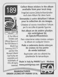 2011 Panini FIFA Women's World Cup Stickers #189 Tobin Heath Back