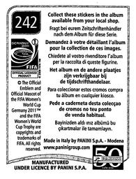 2011 Panini FIFA Women's World Cup Stickers #242 Sara Thunebro Back