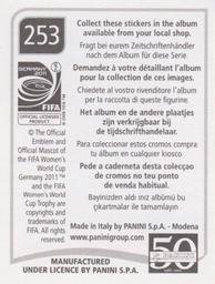 2011 Panini FIFA Women's World Cup Stickers #253 Lotta Schelin Back
