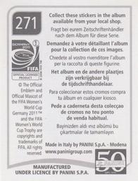 2011 Panini FIFA Women's World Cup Stickers #271 Thais Back