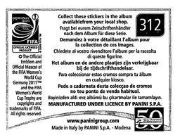 2011 Panini FIFA Women's World Cup Stickers #312 Equatorial Guinea Team Back