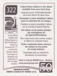 2011 Panini FIFA Women's World Cup Stickers #322 Doceline Theolore Back