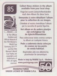 2011 Panini FIFA Women's World Cup Stickers #85 Berangere Sapowicz Back
