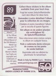 2011 Panini FIFA Women's World Cup Stickers #89 Corine Franco Back