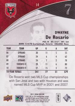 2011 SP Game Used #14 Dwayne De Rosario Back