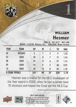 2011 SP Game Used #13 Will Hesmer Back