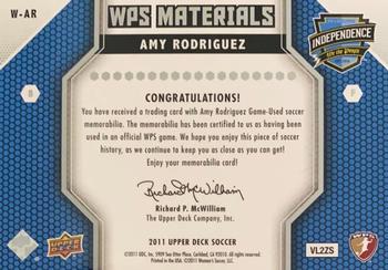 2011 Upper Deck MLS - WPS Materials #W-AR Amy Rodriguez Back