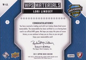 2011 Upper Deck MLS - WPS Materials #W-LL Lori Lindsey Back