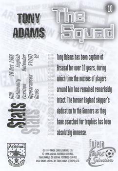 1999 Futera Arsenal Fans' Selection #10 Tony Adams Back