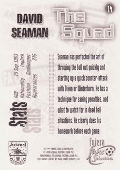 1999 Futera Arsenal Fans' Selection #14 David Seaman Back
