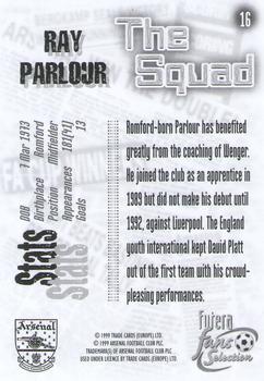 1999 Futera Arsenal Fans' Selection #16 Ray Parlour Back