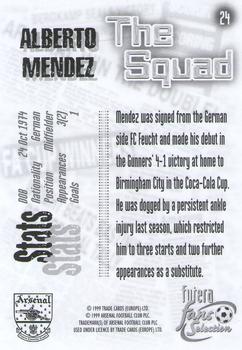 1999 Futera Arsenal Fans' Selection #24 Alberto Mendez Back