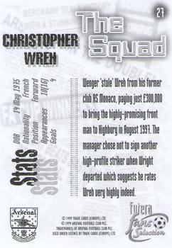 1999 Futera Arsenal Fans' Selection #27 Christopher Wreh Back