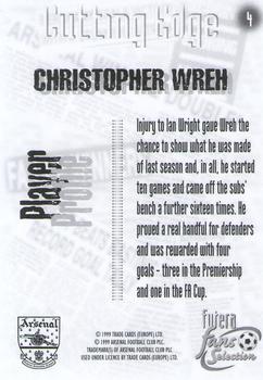 1999 Futera Arsenal Fans' Selection #4 Christopher Wreh Back