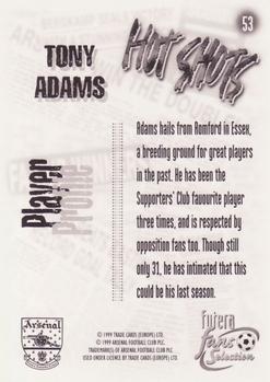 1999 Futera Arsenal Fans' Selection #53 Tony Adams Back