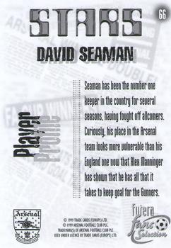1999 Futera Arsenal Fans' Selection #66 David Seaman Back