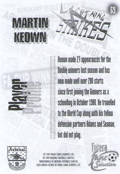 1999 Futera Arsenal Fans' Selection #69 Martin Keown Back