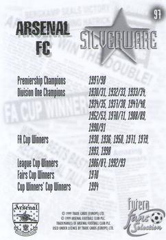 1999 Futera Arsenal Fans' Selection #97 Silverware Back