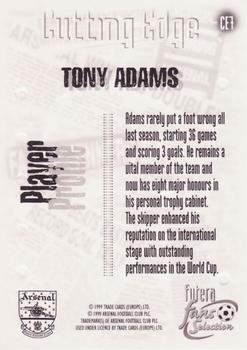 1999 Futera Arsenal Fans' Selection - Cutting Edge Embossed #CE7 Tony Adams Back