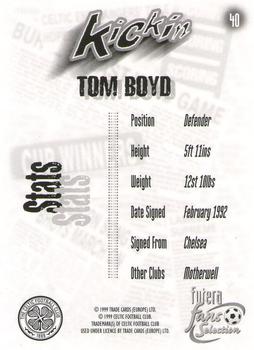 1999 Futera Celtic Fans' Selection #40 Tommy Boyd Back