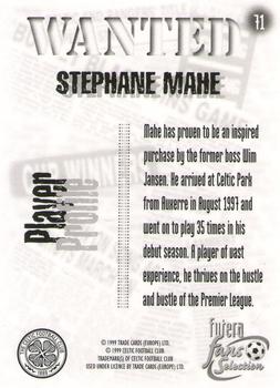 1999 Futera Celtic Fans' Selection #71 Stephane Mahe Back