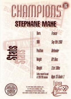 1999 Futera Celtic Fans' Selection #86 Stephane Mahe Back