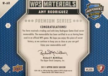 2011 Upper Deck MLS - WPS Materials Premium Series #W-AR Amy Rodriguez Back