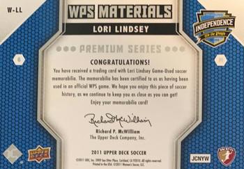 2011 Upper Deck MLS - WPS Materials Premium Series #W-LL Lori Lindsey Back