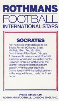 1984 Rothmans Football International Stars #NNO Socrates Back