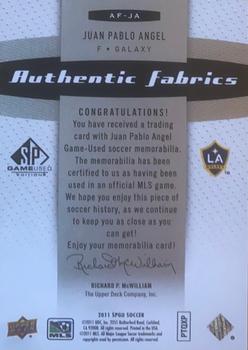 2011 SP Game Used - Authentic Fabrics #AF-JA Juan Pablo Angel Back