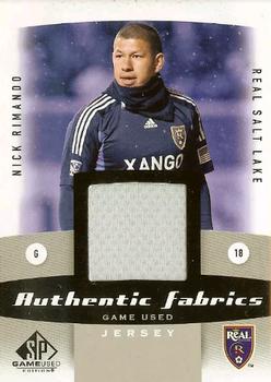 2011 SP Game Used - Authentic Fabrics #AF-NR Nick Rimando Front