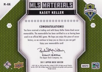 2011 Upper Deck MLS - MLS Materials #M-KK Kasey Keller Back