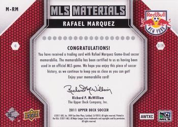 2011 Upper Deck MLS - MLS Materials #M-RM Rafael Marquez Back