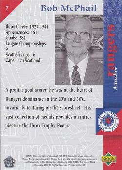 1998 Upper Deck Rangers #7 Bob McPhail Back