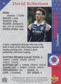1998 Upper Deck Rangers #11 David Robertson Back