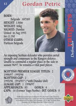 1998 Upper Deck Rangers #12 Gordan Petric Back