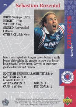 1998 Upper Deck Rangers #25 Sebastian Rozental Back